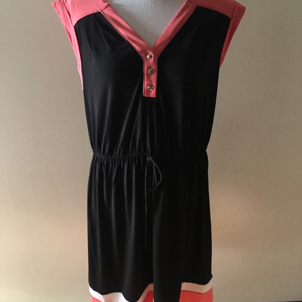 🆕 EN FOCUS STUDIO coral pink/black dress